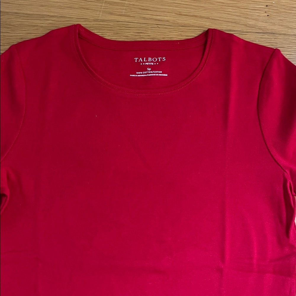 Talbots Bold Red Crew Neck Top - Picture 3 of 3